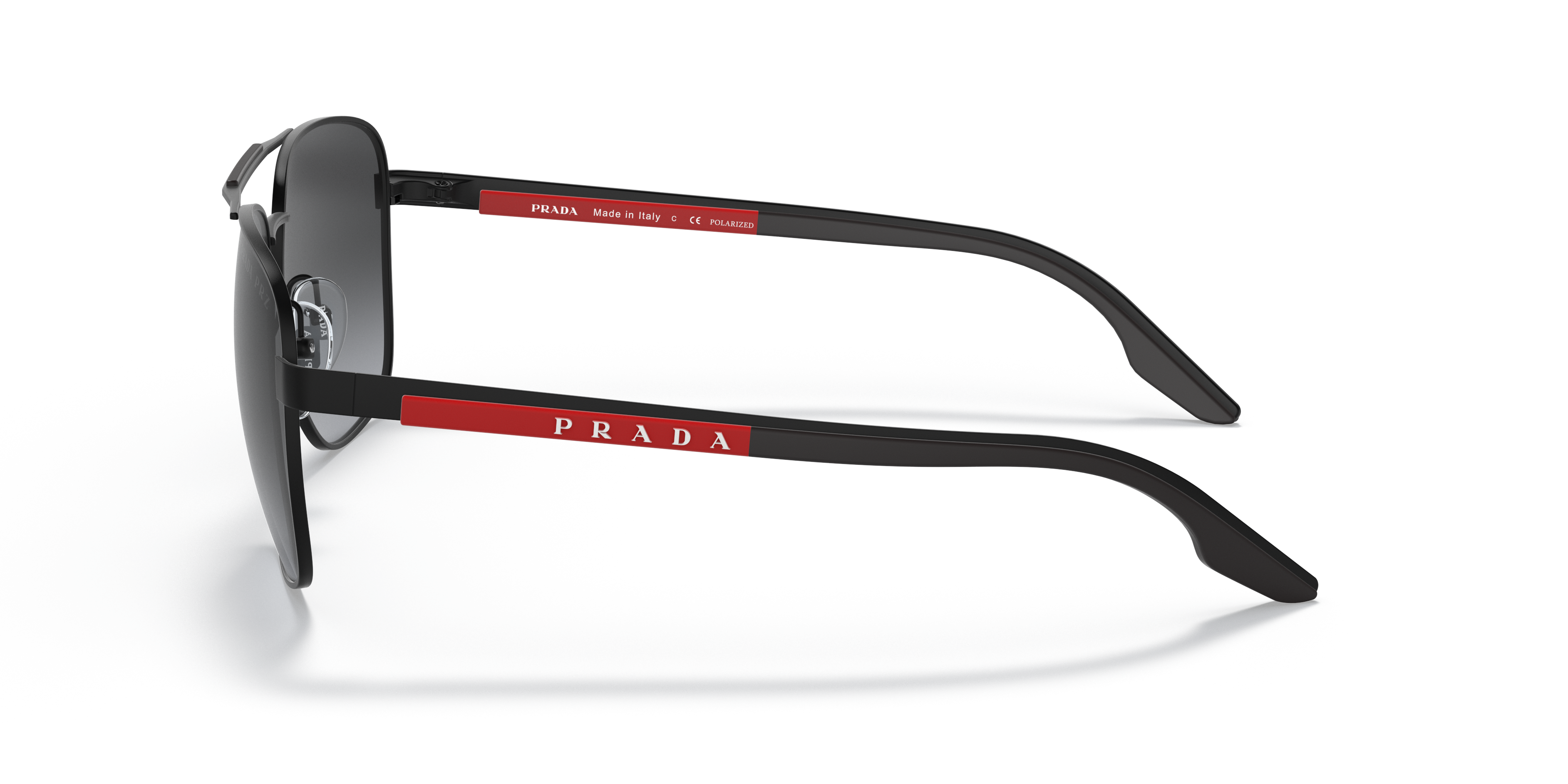 PS 53XS Matt Schwarz MetallSunglass Frames von B24, Seitenansicht