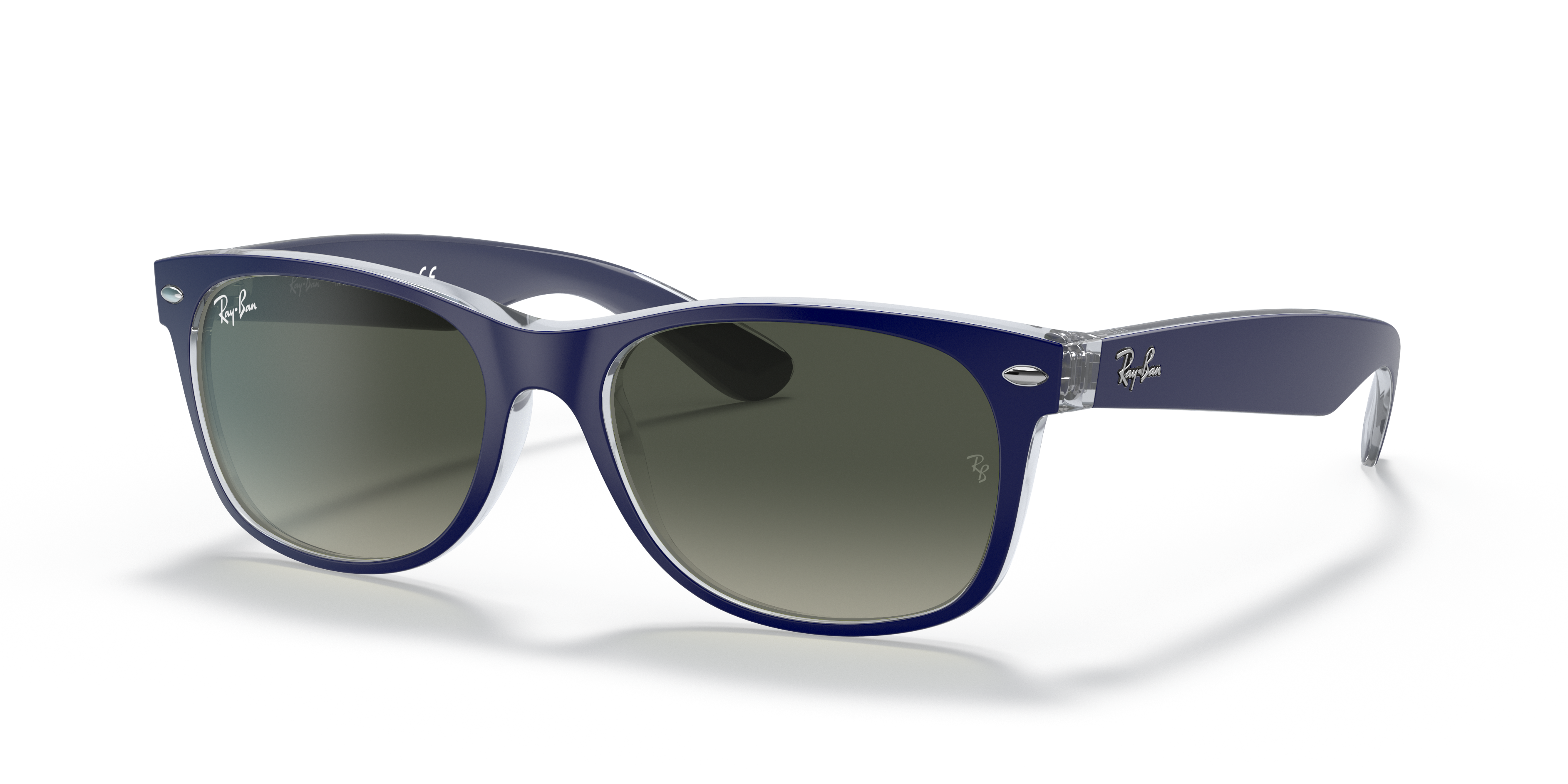 RB2132 Blau KunststoffSunglass Frames von B24, Dreiviertelansicht