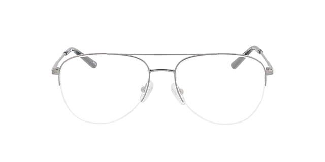 Jefferson Matt Silver  &  Black MetallEyeglass Frames von B24, Vorderansicht