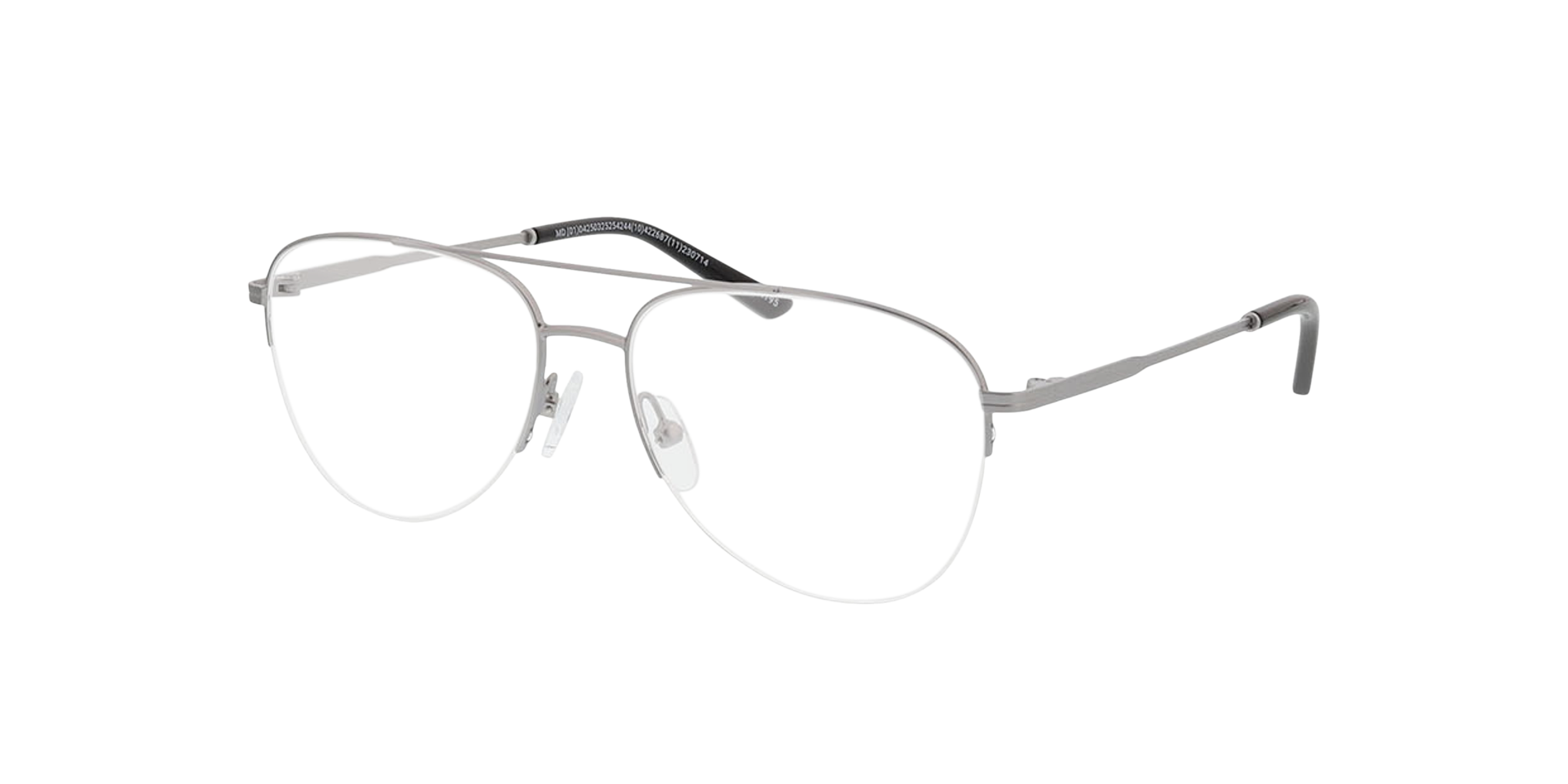 Jefferson Matt Silver  &  Black MetallEyeglass Frames von B24, Dreiviertelansicht