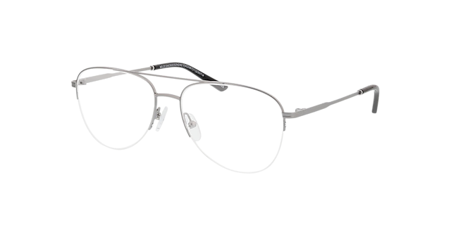Jefferson Matt Silver  &  Black MetallEyeglass Frames von B24, Dreiviertelansicht