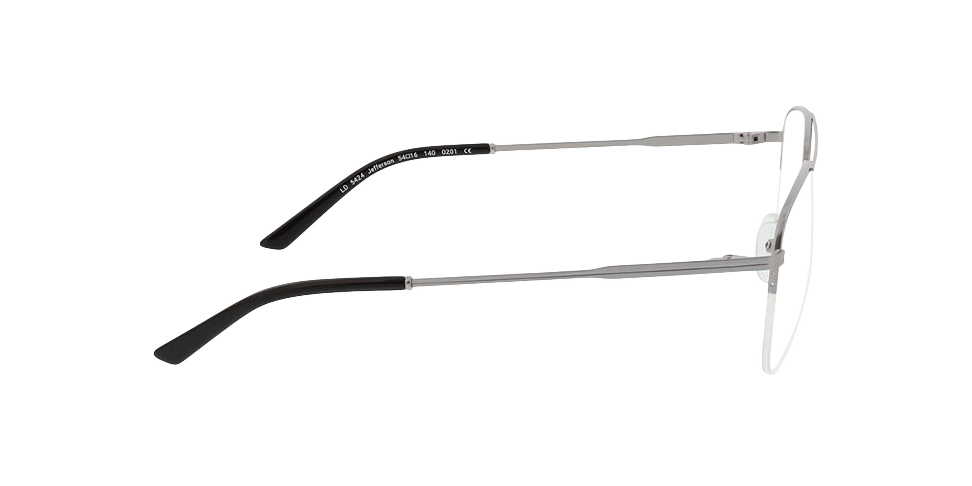 Jefferson Matt Silver  &  Black MetallEyeglass Frames von B24, Seitenansicht