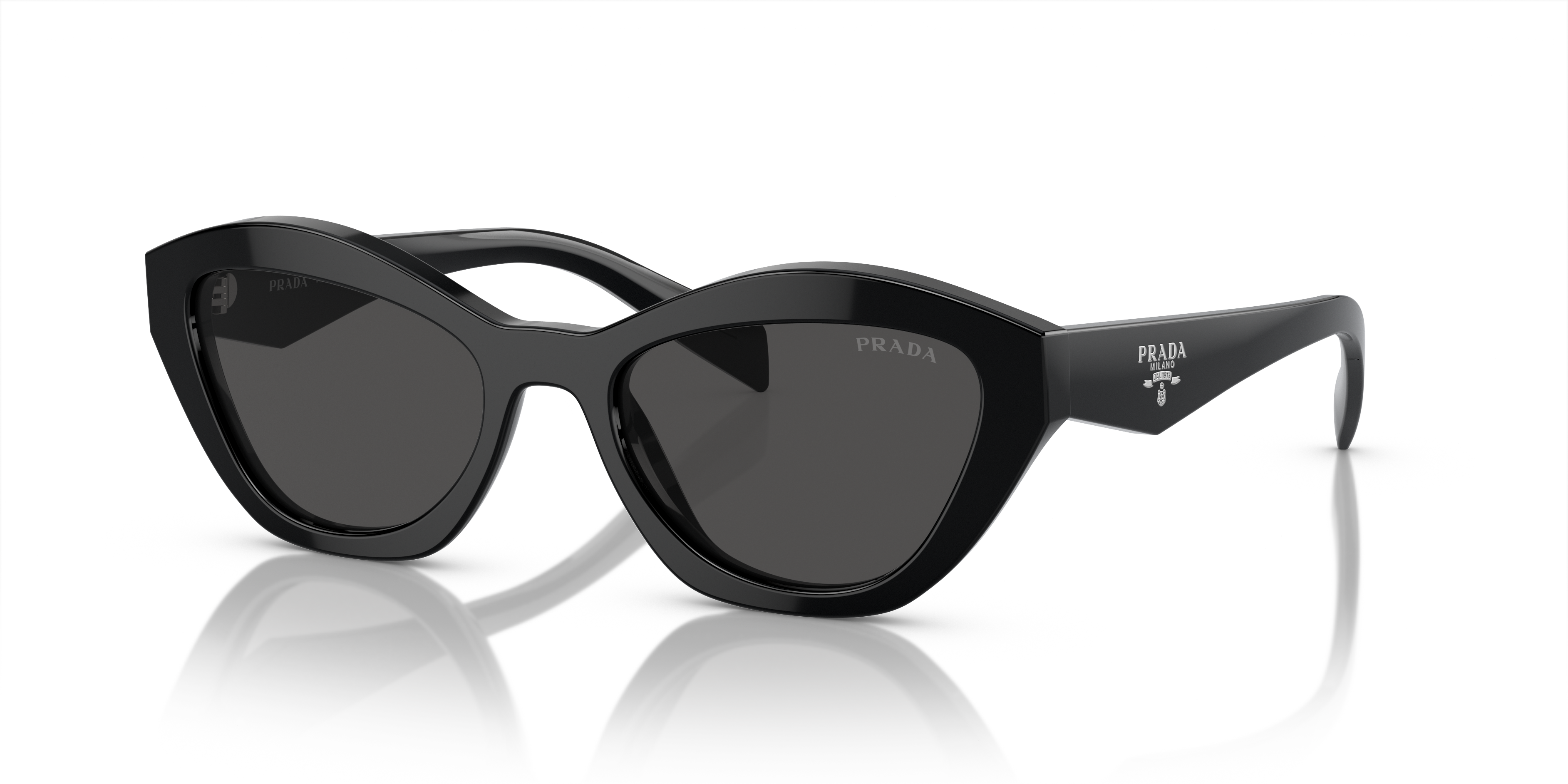 PR A02S Schwarz AcetatSunglass Frames von B24, Dreiviertelansicht