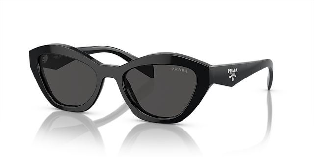 PR A02S Schwarz AcetatSunglass Frames von B24, Dreiviertelansicht