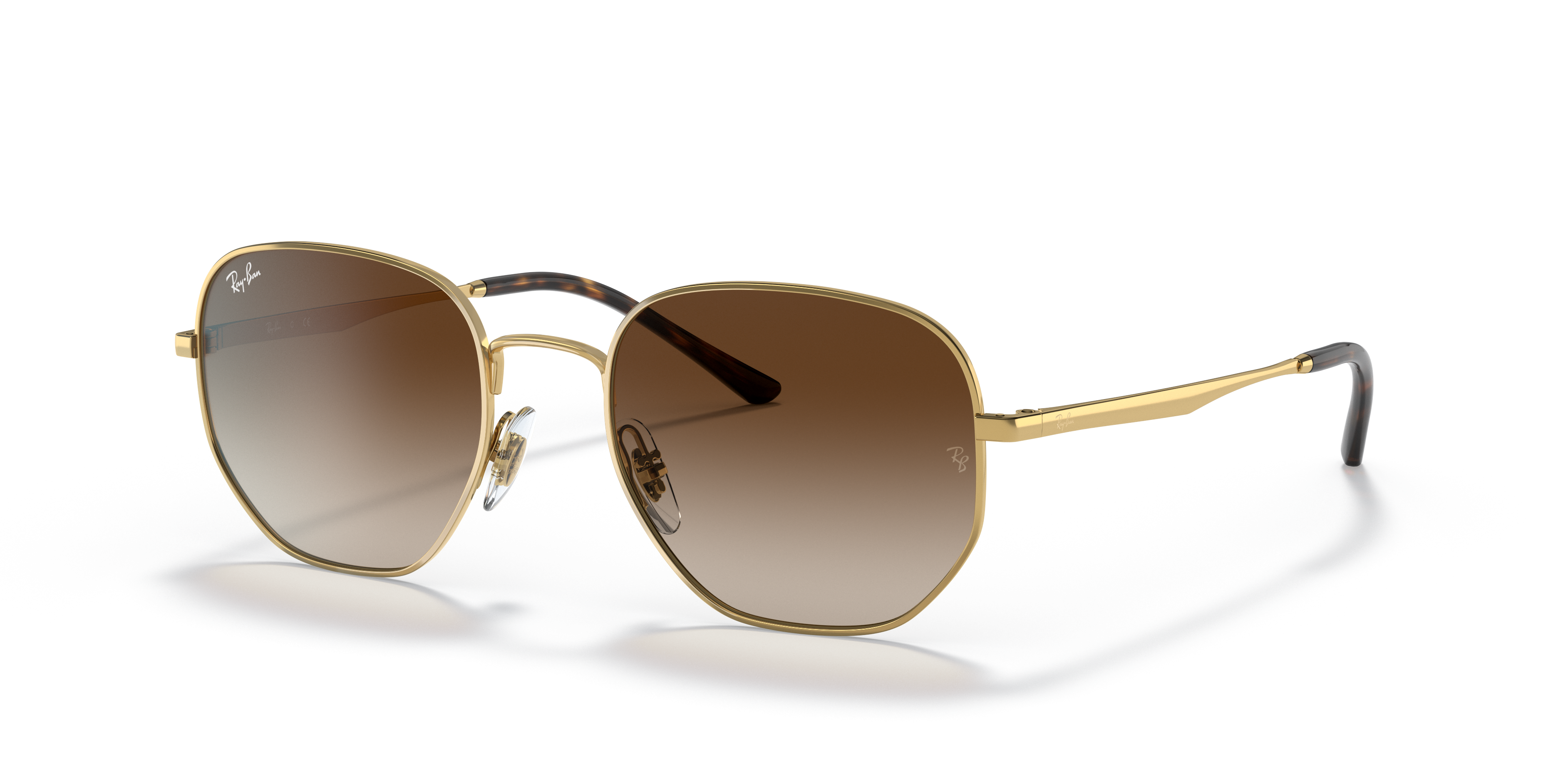 RB3682 Arista Gold MetallSunglass Frames von B24, Dreiviertelansicht