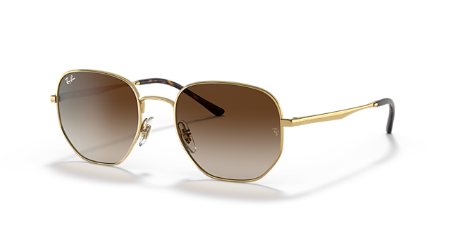RB3682 Arista Gold MetallSunglass Frames von B24, Dreiviertelansicht