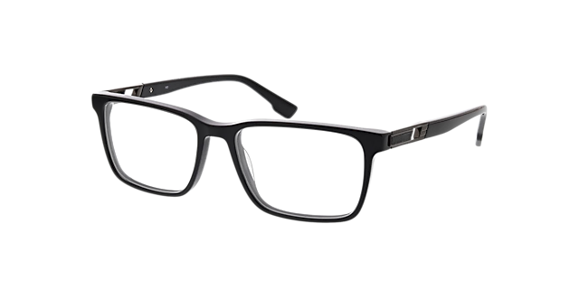 Lenny Zwart & donker gunmetal AcetaatEyeglass Frames van B24, Hoekweergave