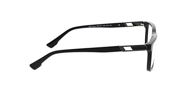 Lenny Zwart & donker gunmetal AcetaatEyeglass Frames van B24, Zijaanzicht