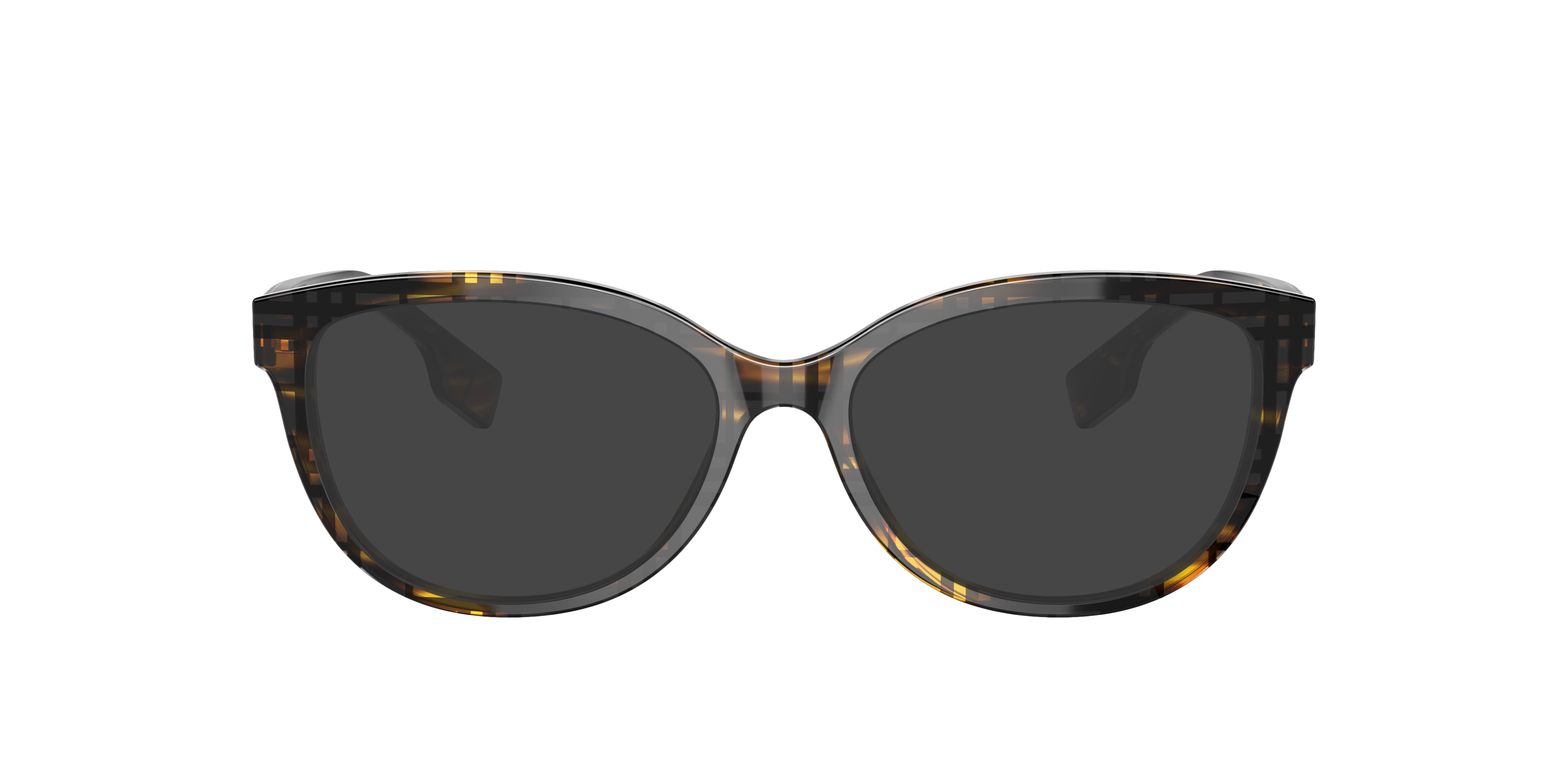 BE2357 Top Check & Striped Brown AcetaatEyeglass Frames van B24, met getinte lenzen