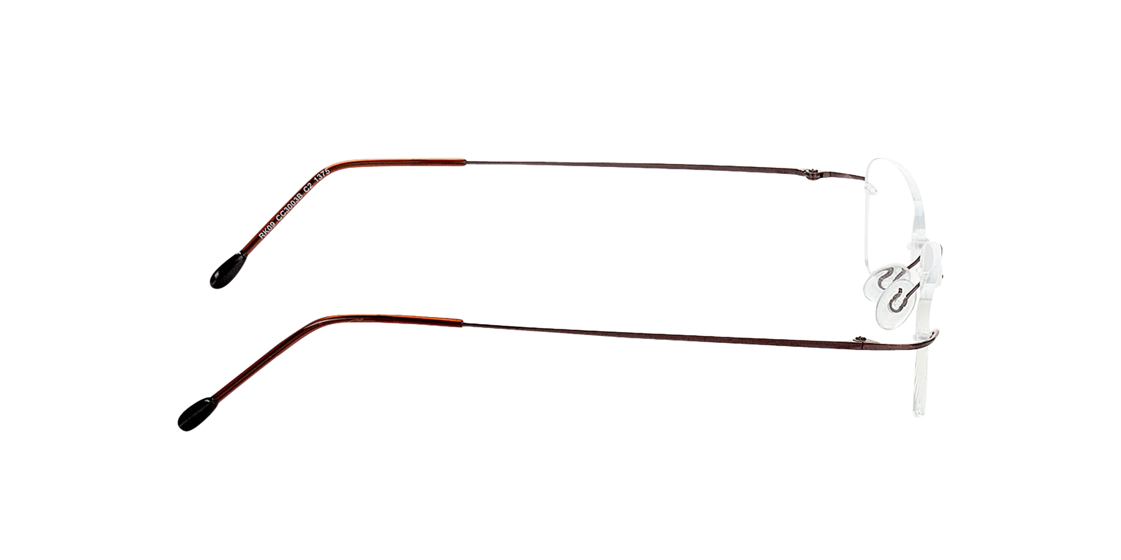 Davos Braun TitanEyeglass Frames von B24, Seitenansicht