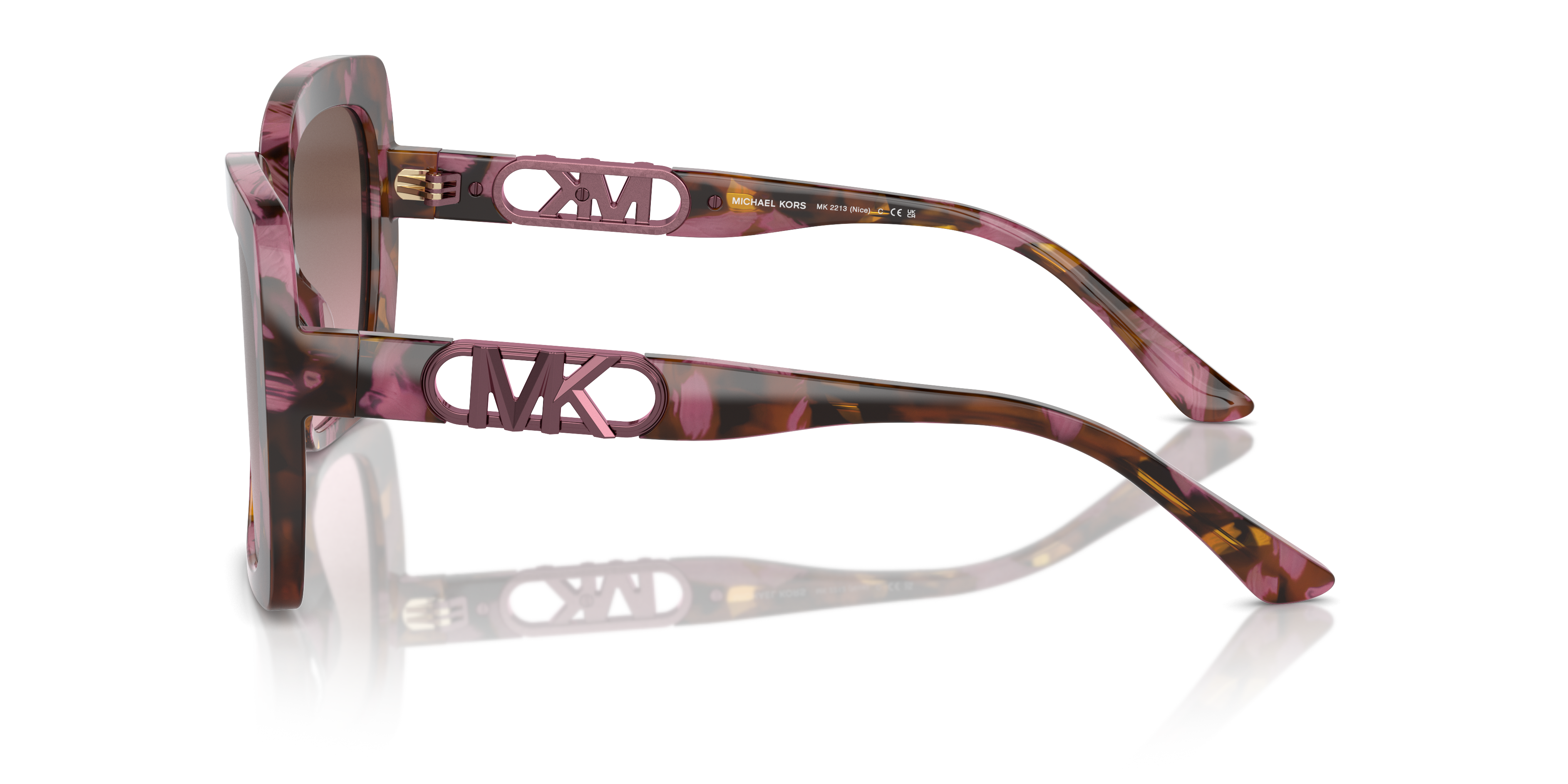 MK2213 Plum Graphic Tortoise AcetatSunglass Frames von B24, Seitenansicht