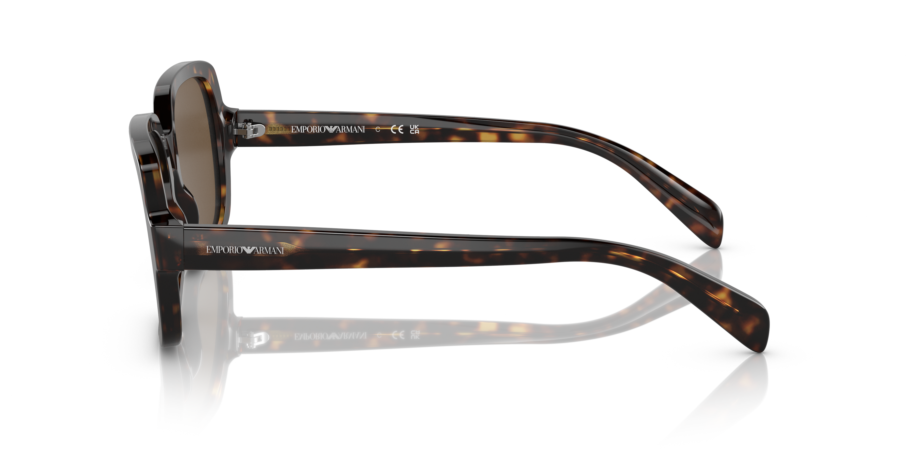 EA4195 Glanzend Havana AcetaatSunglass Frames van B24, Zijaanzicht