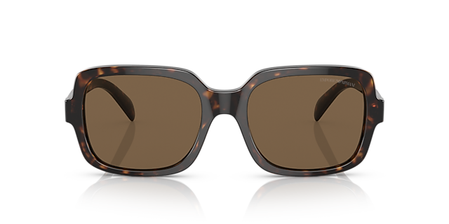 EA4195 Glanzend Havana AcetaatSunglass Frames van B24, Vooraanzicht