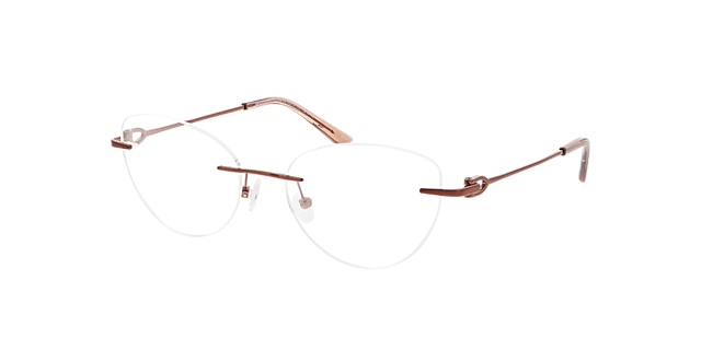 Alexa Roségold MetallEyeglass Frames von B24, Dreiviertelansicht