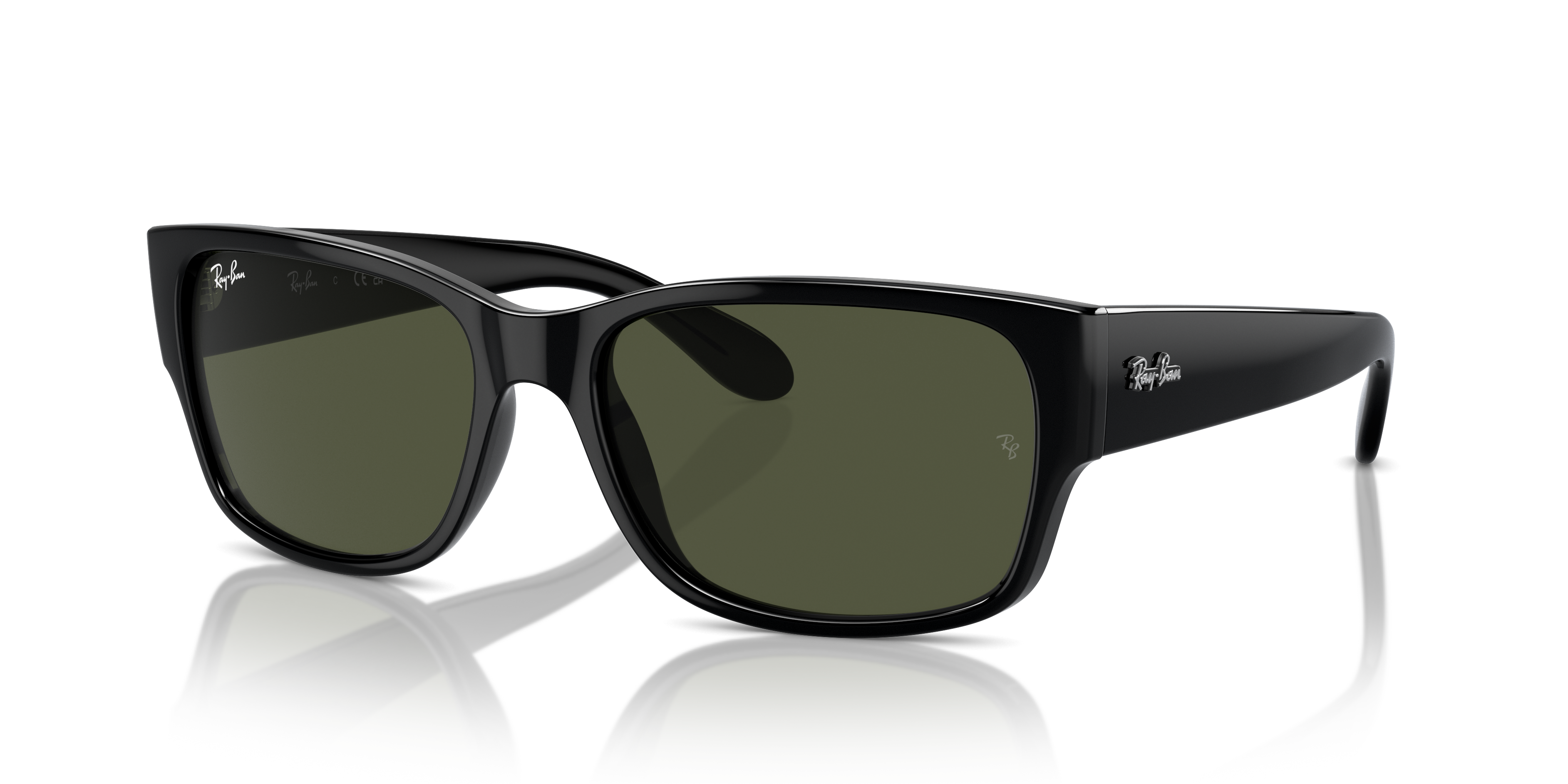 RB4388 Zwart KunststofSunglass Frames van B24, Hoekweergave