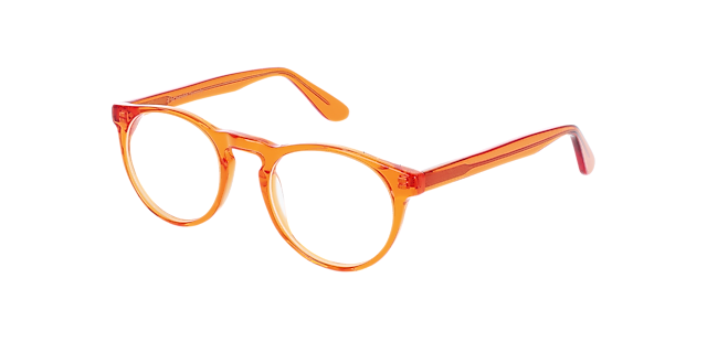 Steven S. Crystal Orange AcetatEyeglass Frames von B24, Dreiviertelansicht
