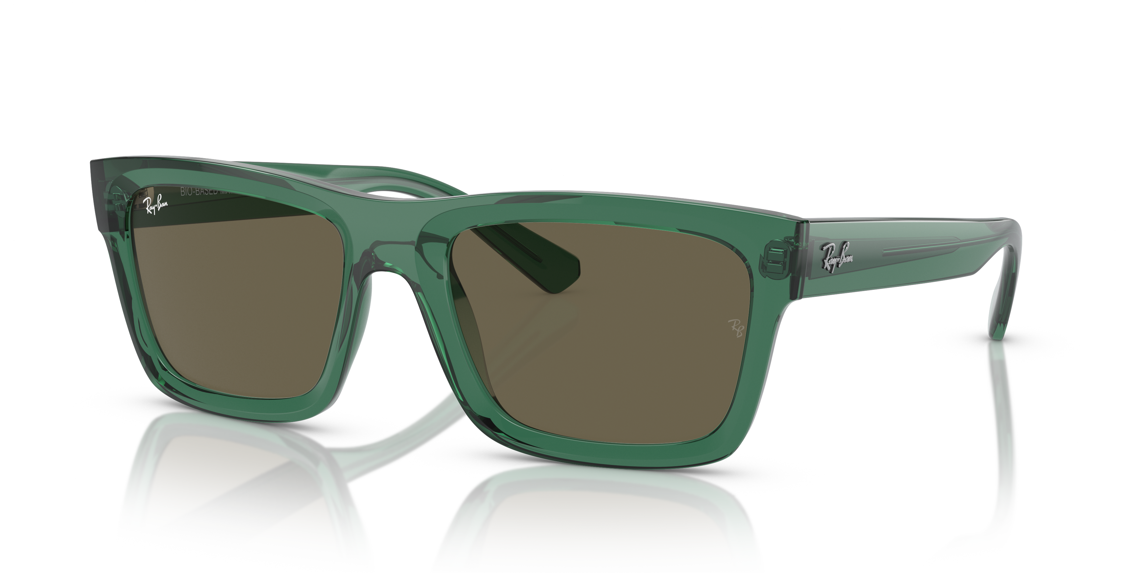 RB4396 Transparant groen KunststofSunglass Frames van B24, Hoekweergave