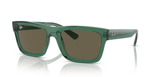 RB4396 Transparant groen KunststofSunglass Frames van B24, Hoekweergave