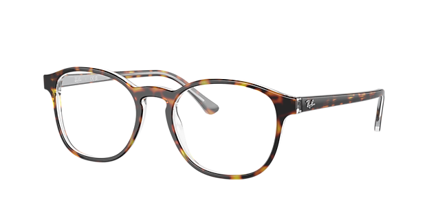 RB5417 Havana auf Transparent AcetatEyeglass Frames von B24, Dreiviertelansicht