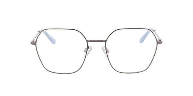 Madison Matt Silver  &  Milky Blue MetallEyeglass Frames von B24, Vorderansicht
