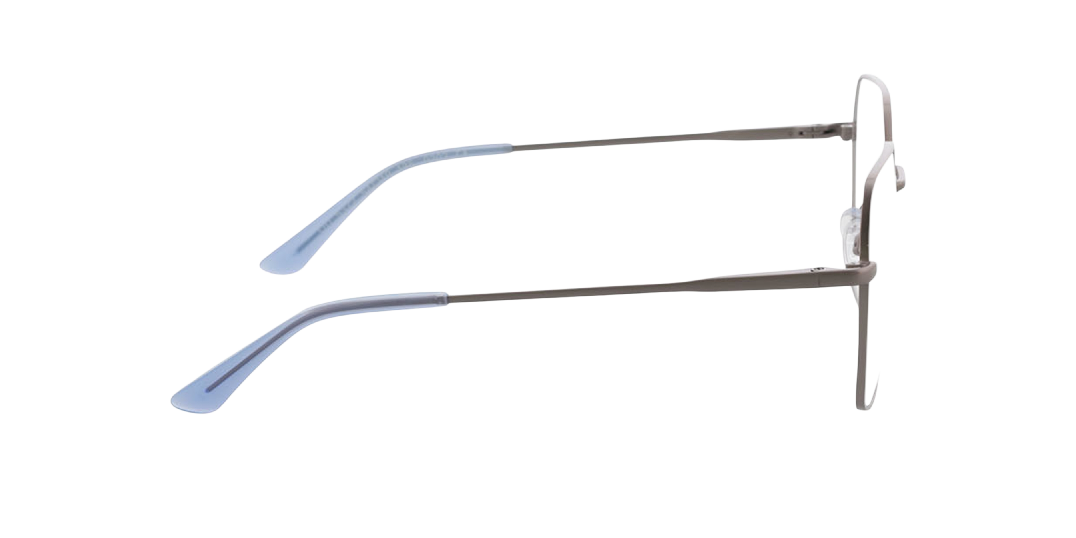 Madison Matt Silver  &  Milky Blue MetallEyeglass Frames von B24, Seitenansicht