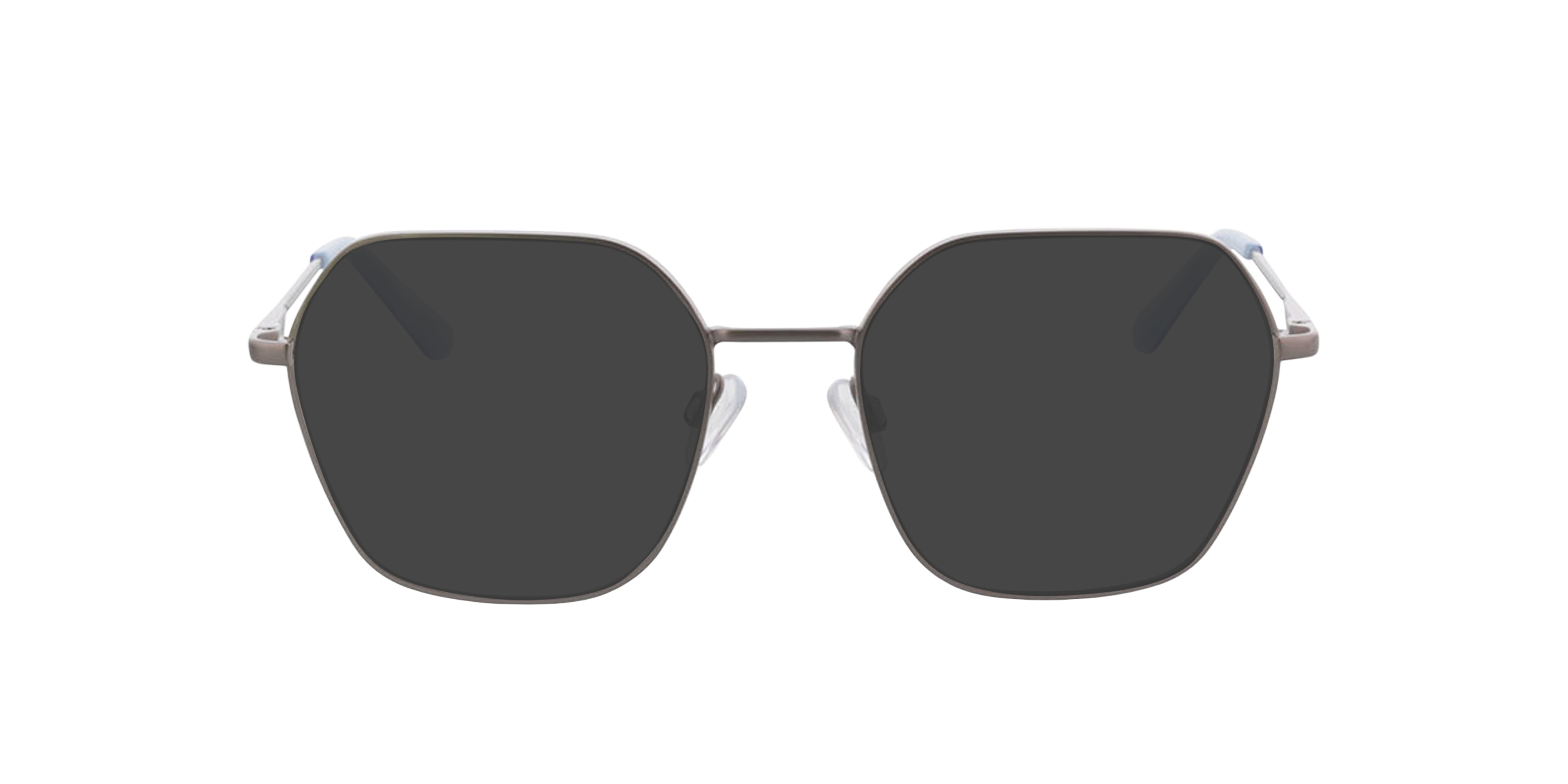 Madison Matt Silver  &  Milky Blue MetallEyeglass Frames von B24, mit getönten Gläsern