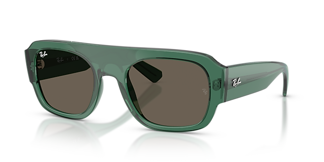 RB2218 Transparant groen KunststofSunglass Frames van B24, Hoekweergave