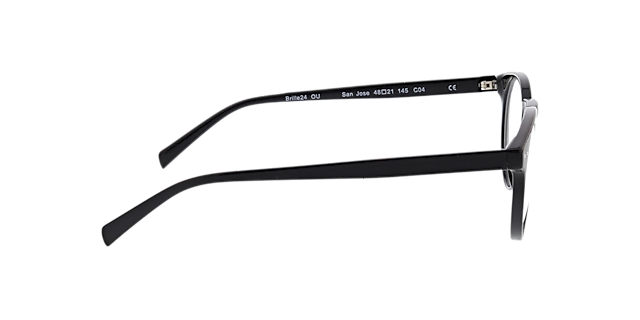 San Jose Schwarz KunststoffEyeglass Frames von B24, Seitenansicht