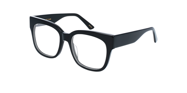 Riley Jet Black AcetaatEyeglass Frames van B24, Hoekweergave