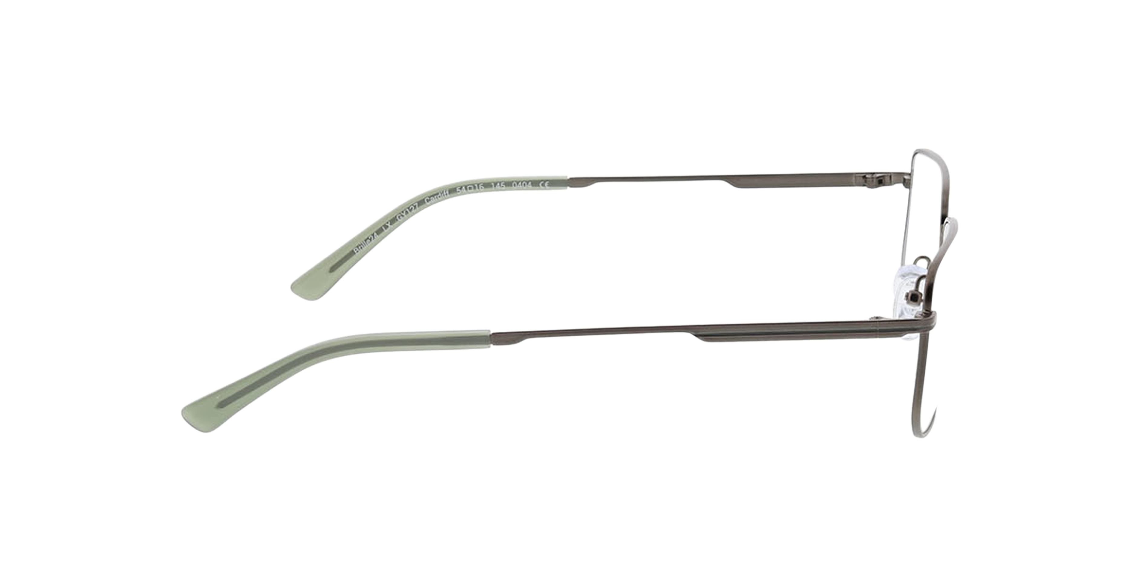 Cardiff Satin Gun MetallEyeglass Frames von B24, Seitenansicht