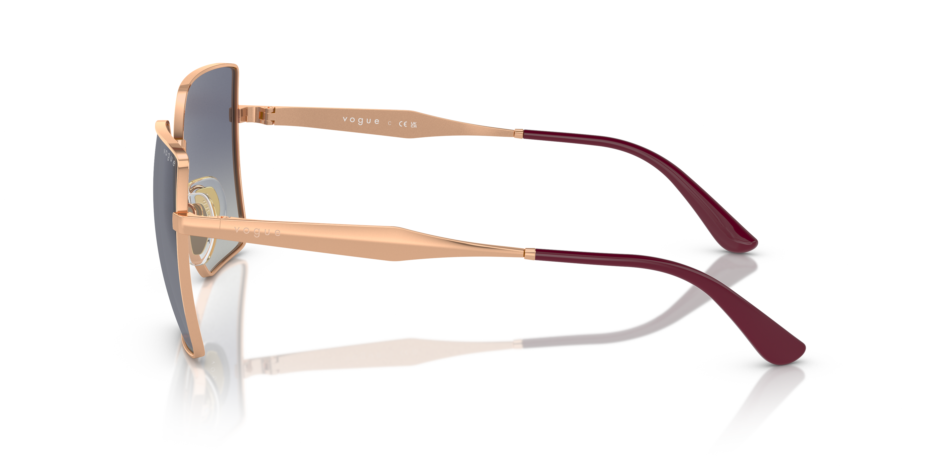 VO4284S Roségoud MetaalSunglass Frames van B24, Zijaanzicht