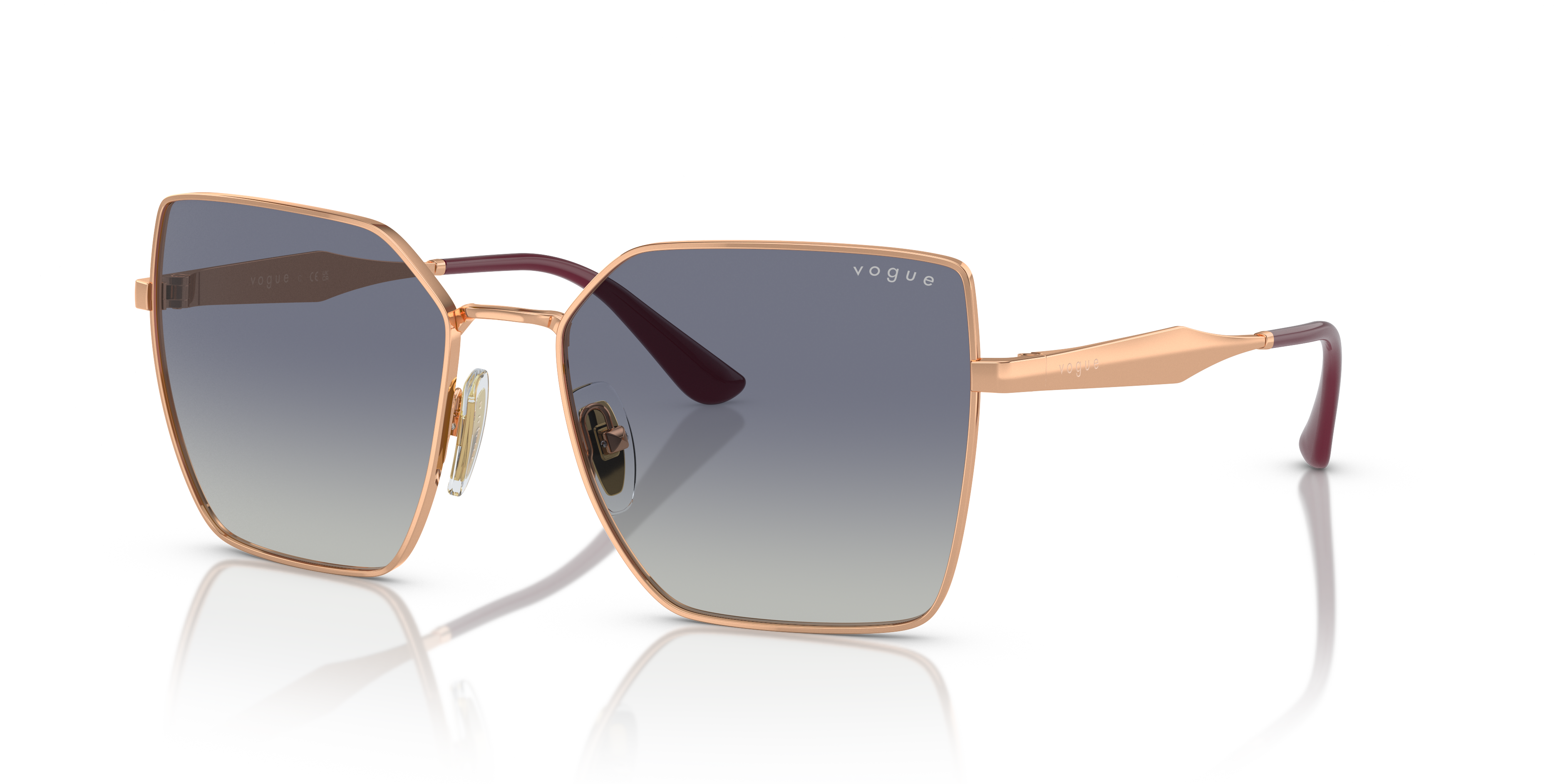 VO4284S Roségoud MetaalSunglass Frames van B24, Hoekweergave