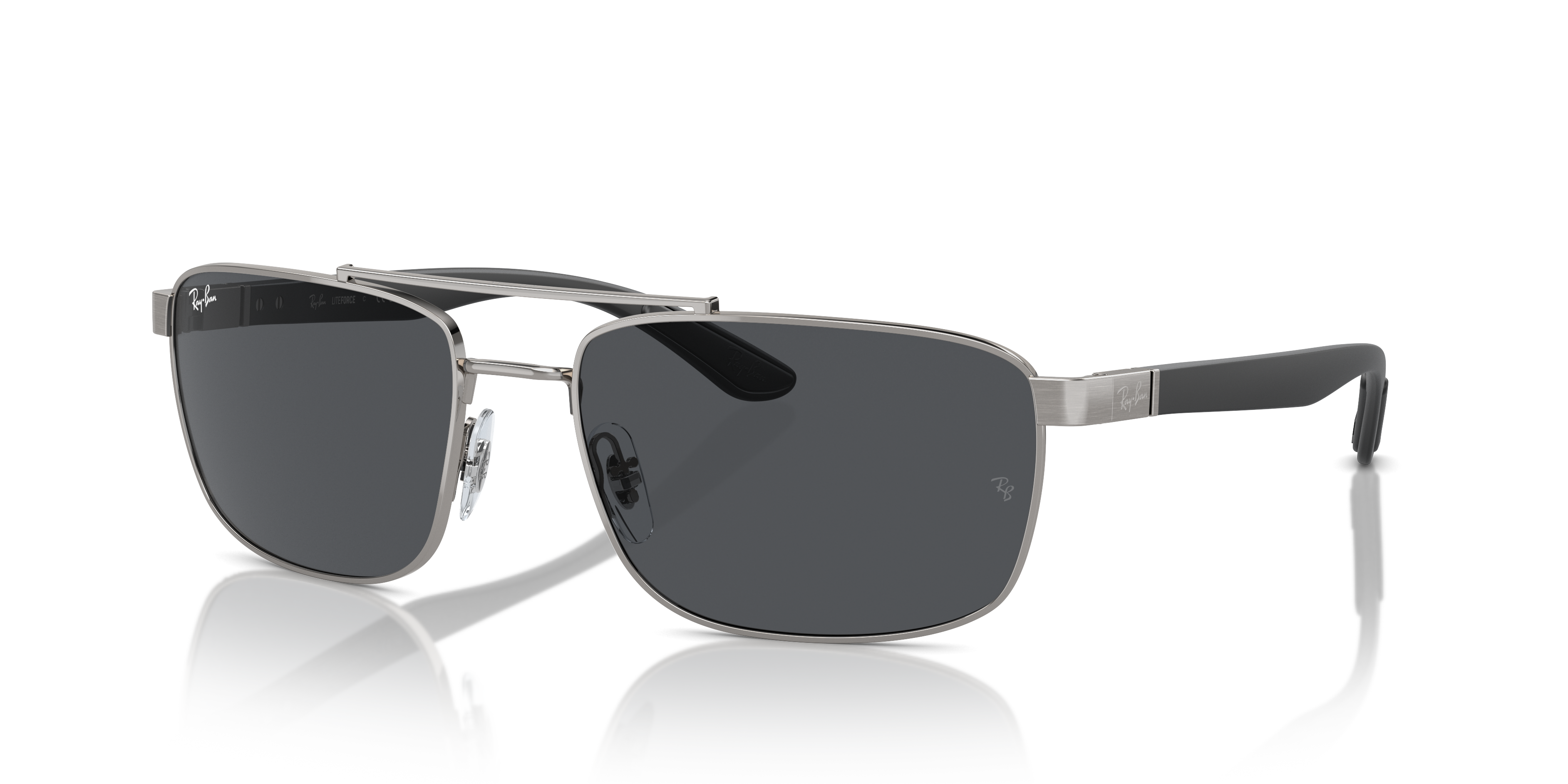 RB3737 Staalgrijs MetaalSunglass Frames van B24, Hoekweergave