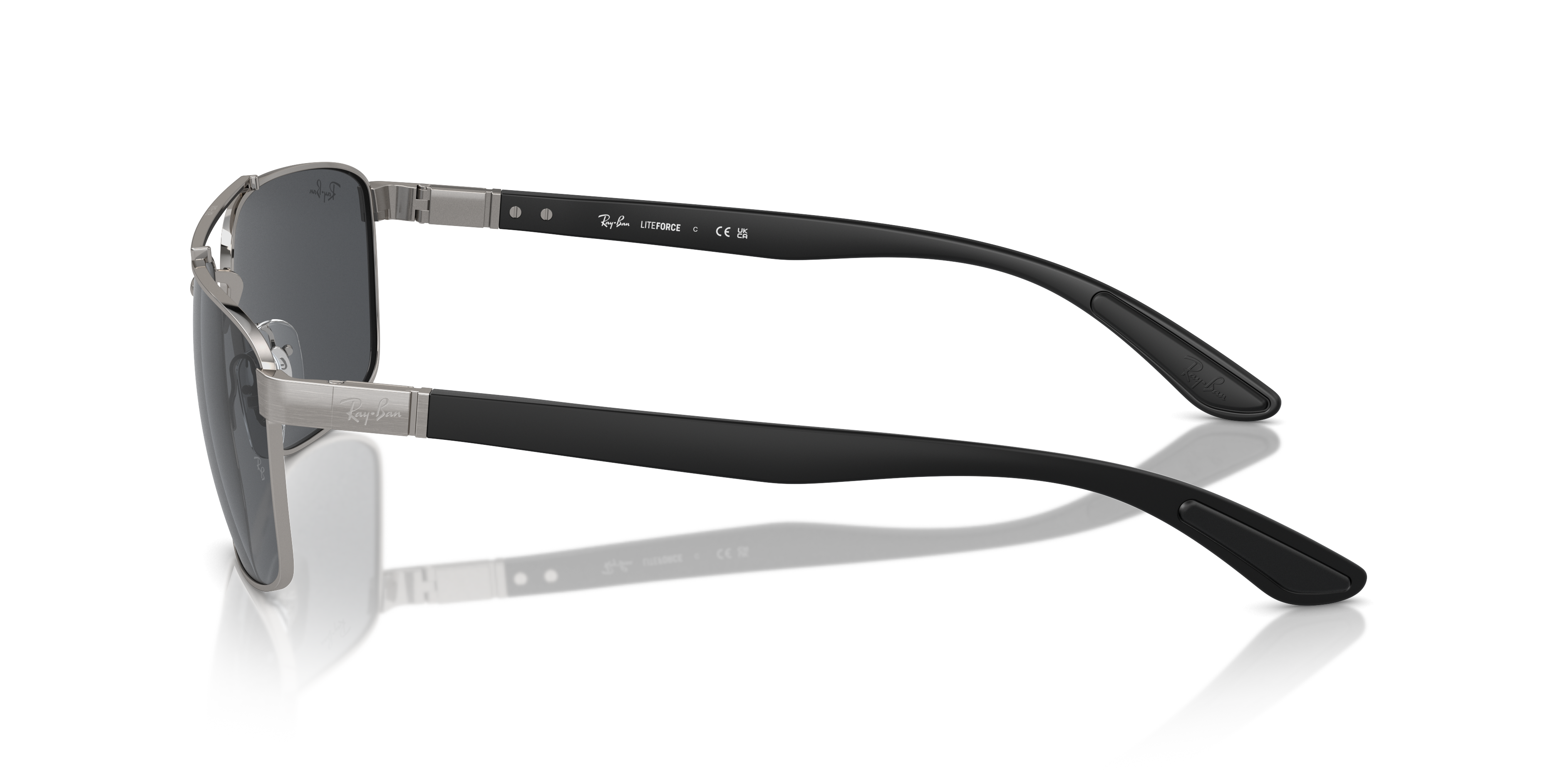 RB3737 Staalgrijs MetaalSunglass Frames van B24, Zijaanzicht