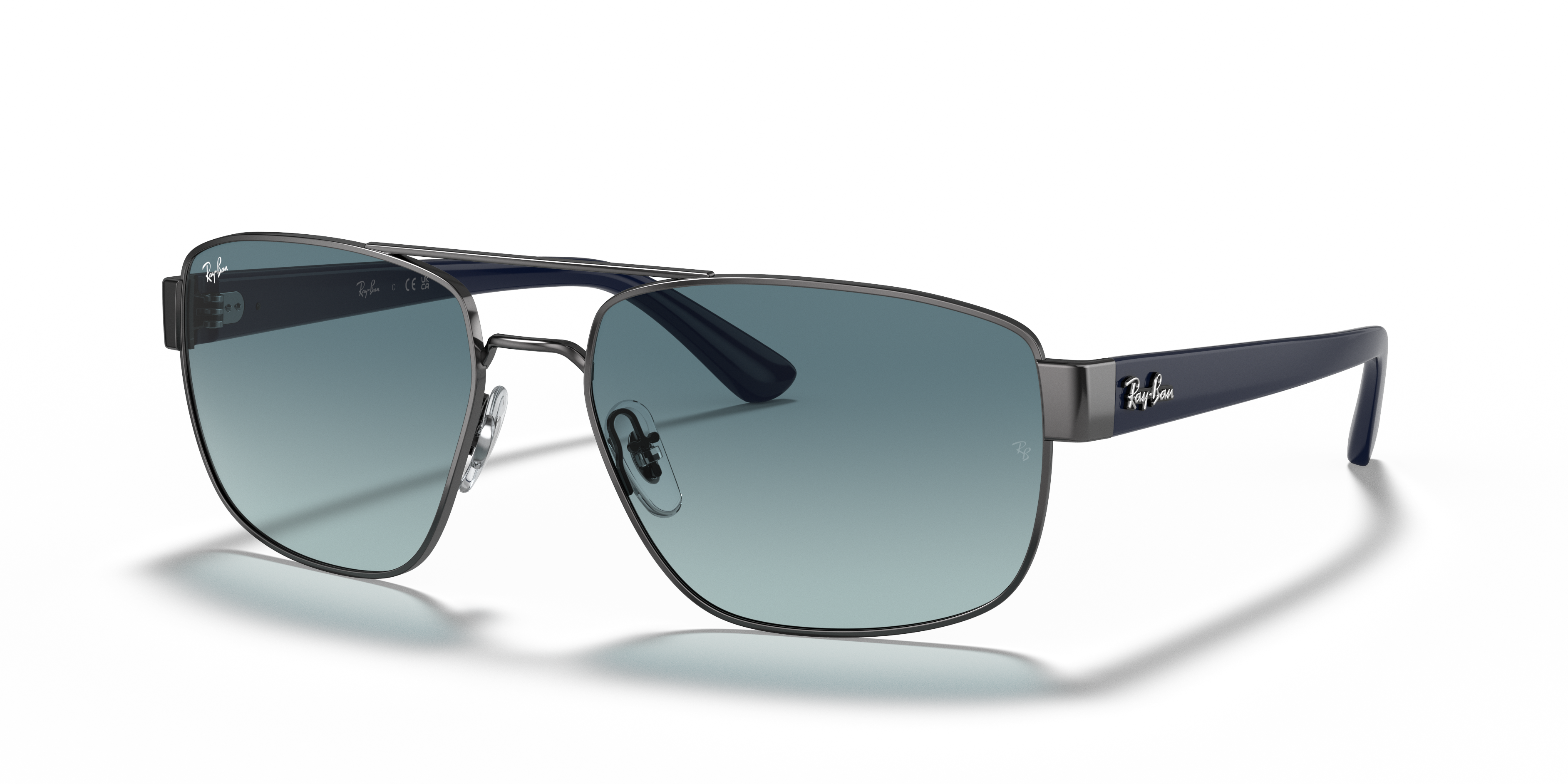 RB3663 Gunmetal MetallSunglass Frames von B24, Dreiviertelansicht