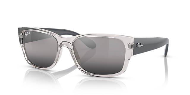 RB4388 Grau transparent KunststoffSunglass Frames von B24, Dreiviertelansicht
