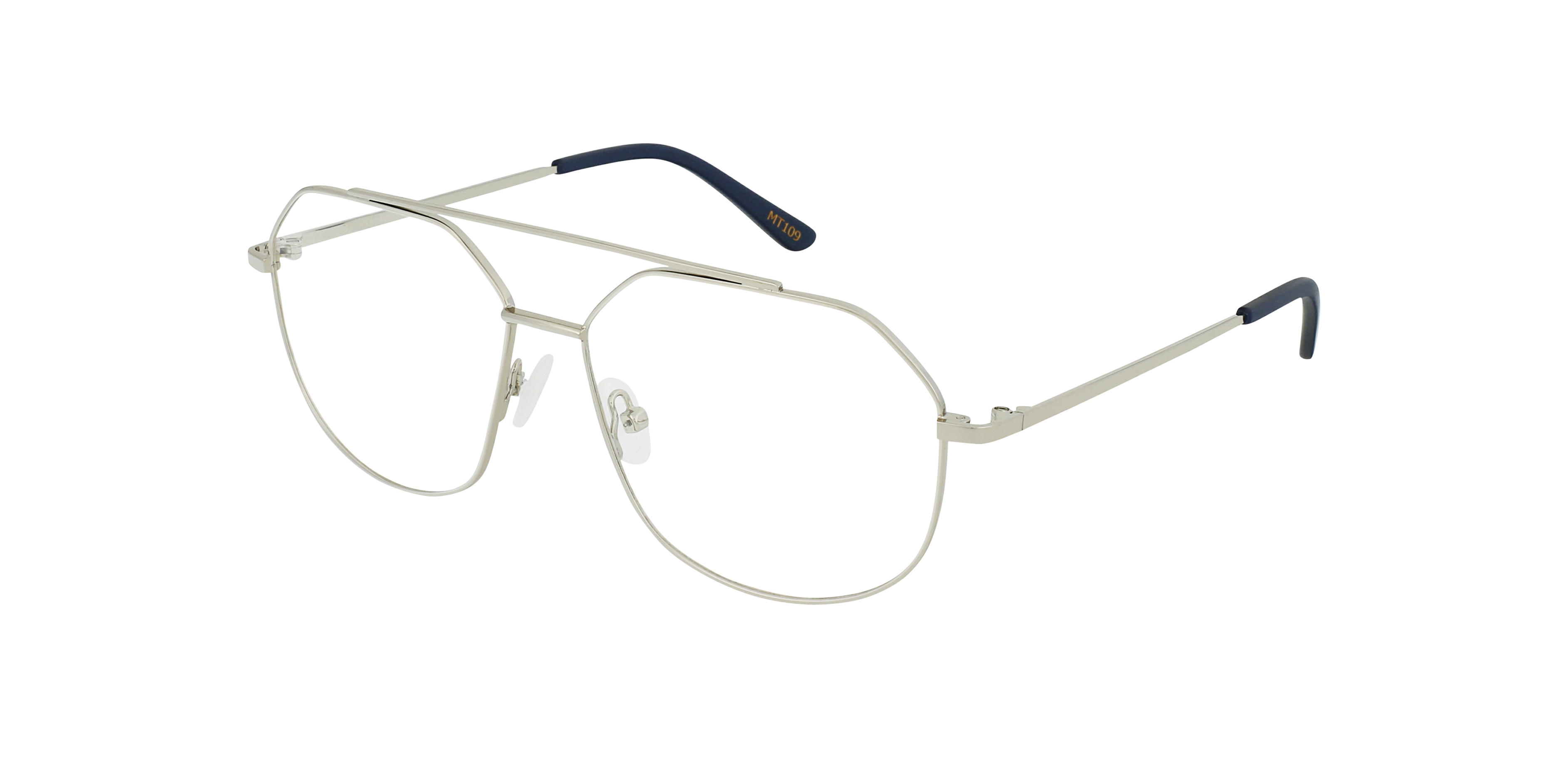 Viper Silver Metal MetaalEyeglass Frames van B24, Hoekweergave