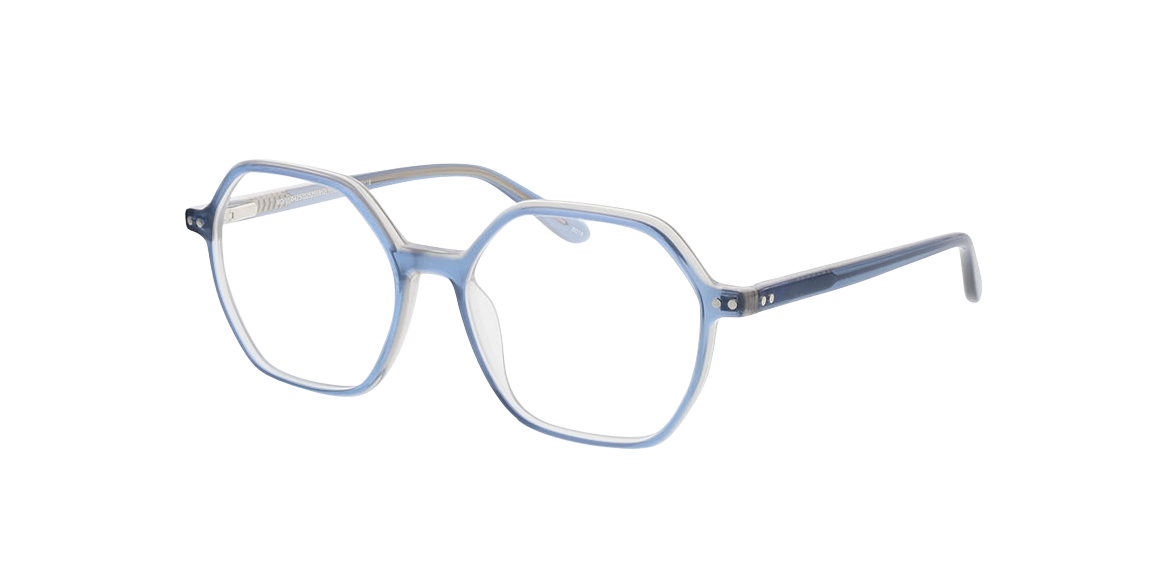 Nizza Trilayer Blue Crystal Grey AcetatEyeglass Frames von B24, Dreiviertelansicht