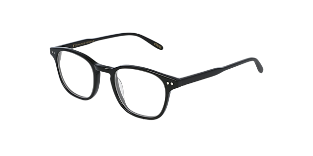 Clark Italian Black AcetaatEyeglass Frames van B24, Hoekweergave