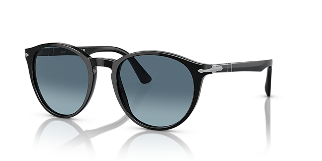 PO3152S Zwart AcetaatSunglass Frames van B24, Hoekweergave