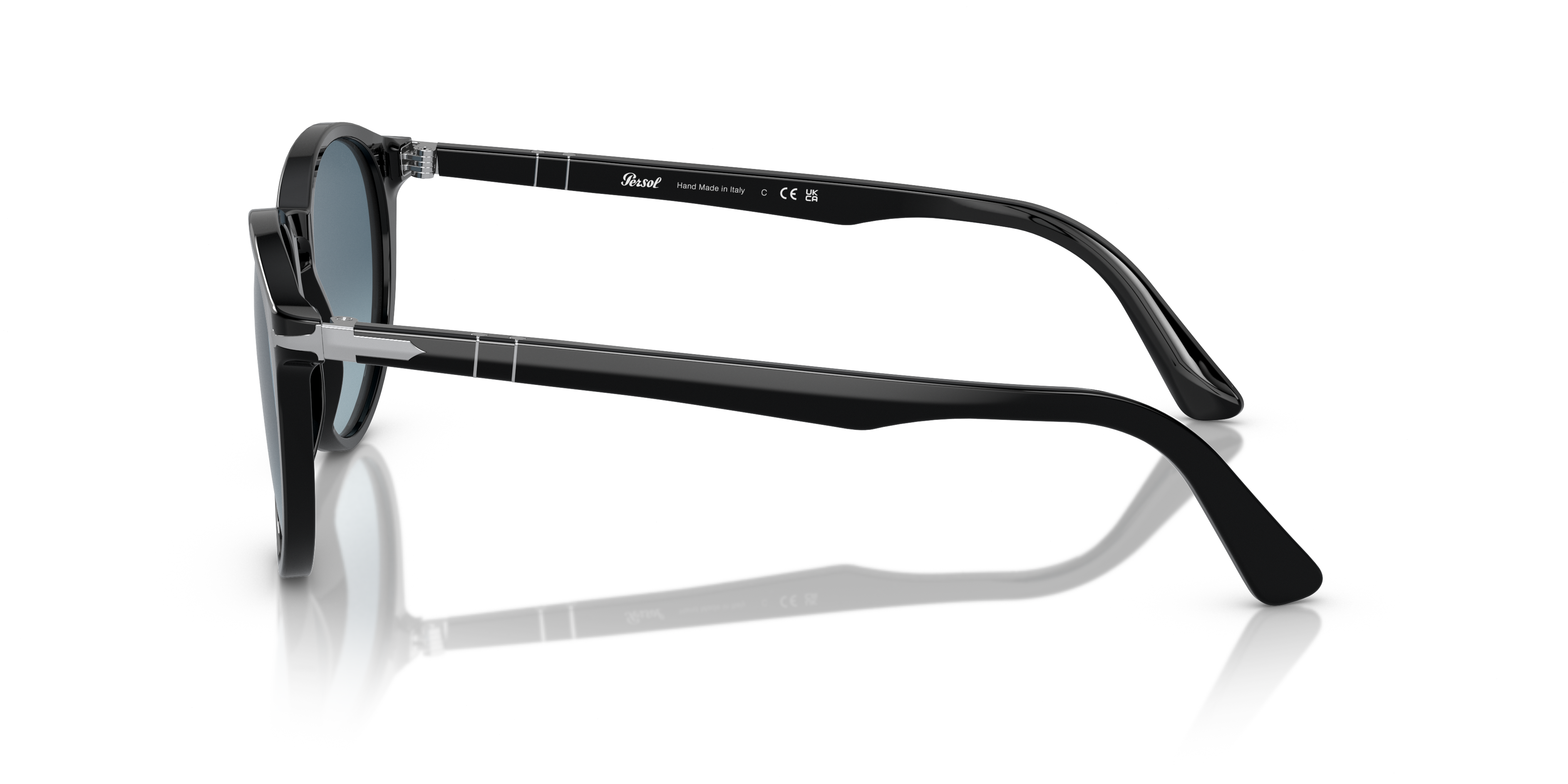 PO3152S Zwart AcetaatSunglass Frames van B24, Zijaanzicht