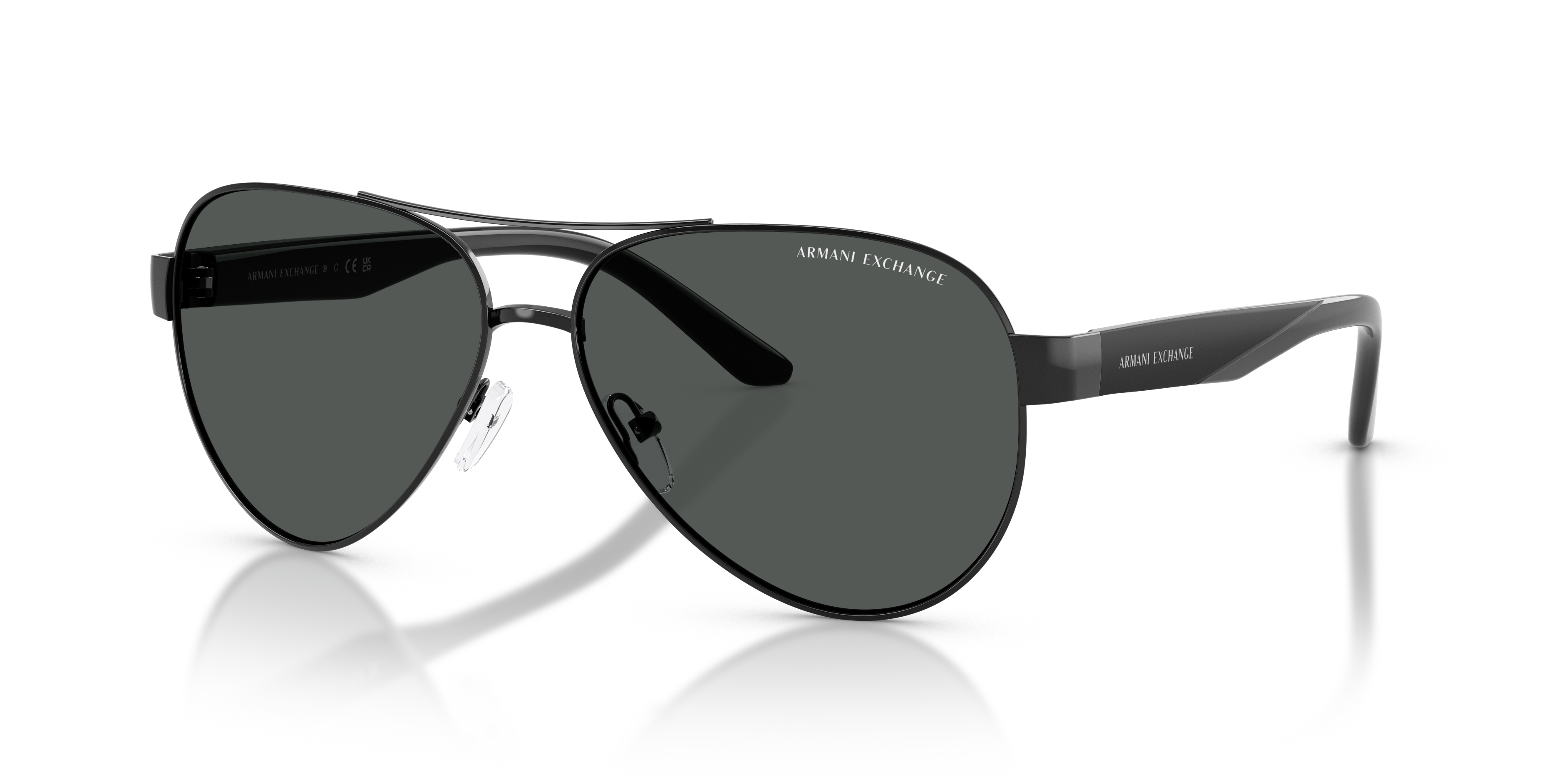 AX2034S Glanzend zwart MetaalSunglass Frames van B24, Hoekweergave
