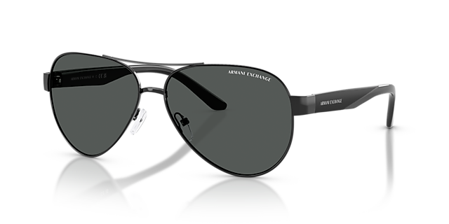 AX2034S Glanzend zwart MetaalSunglass Frames van B24, Hoekweergave