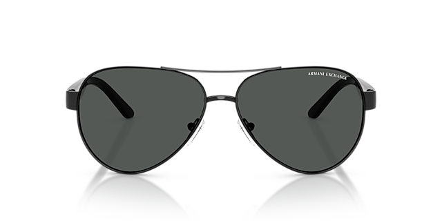 AX2034S Glanzend zwart MetaalSunglass Frames van B24, Vooraanzicht