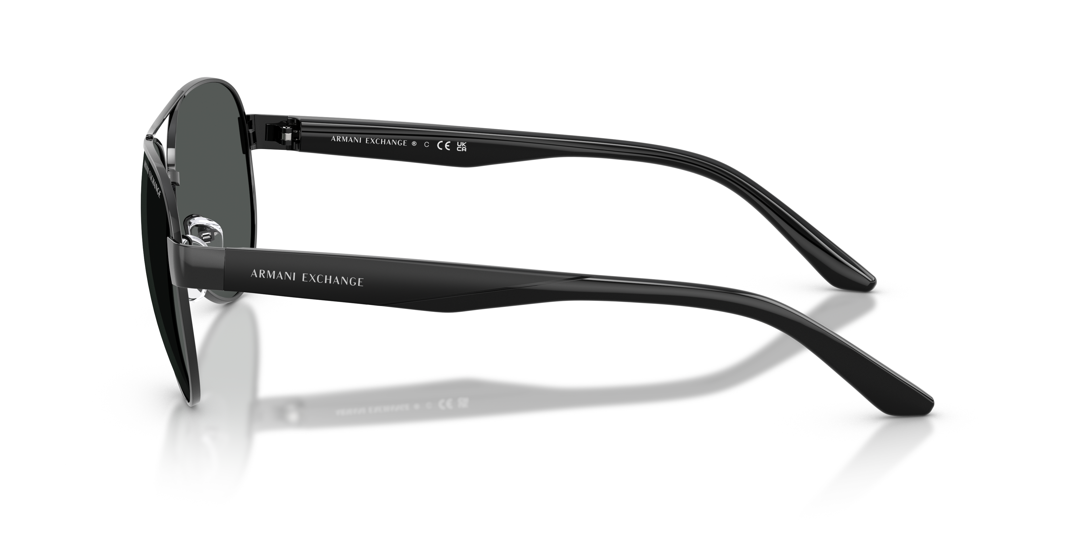 AX2034S Glanzend zwart MetaalSunglass Frames van B24, Zijaanzicht