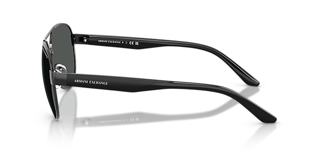 AX2034S Glanzend zwart MetaalSunglass Frames van B24, Zijaanzicht