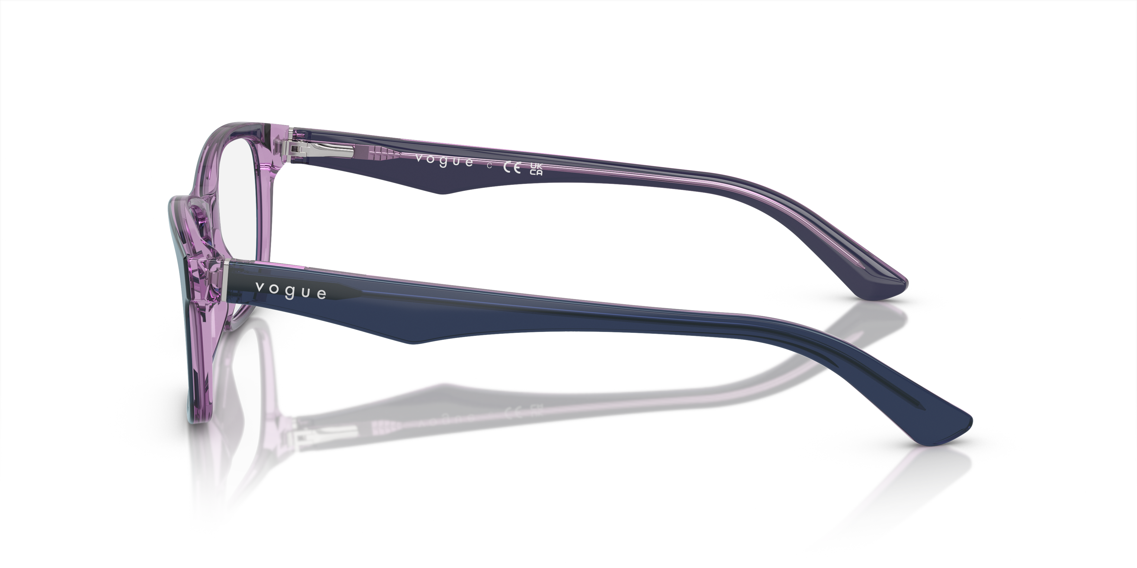 VO2787 Transparant groen AcetaatEyeglass Frames van B24, Zijaanzicht