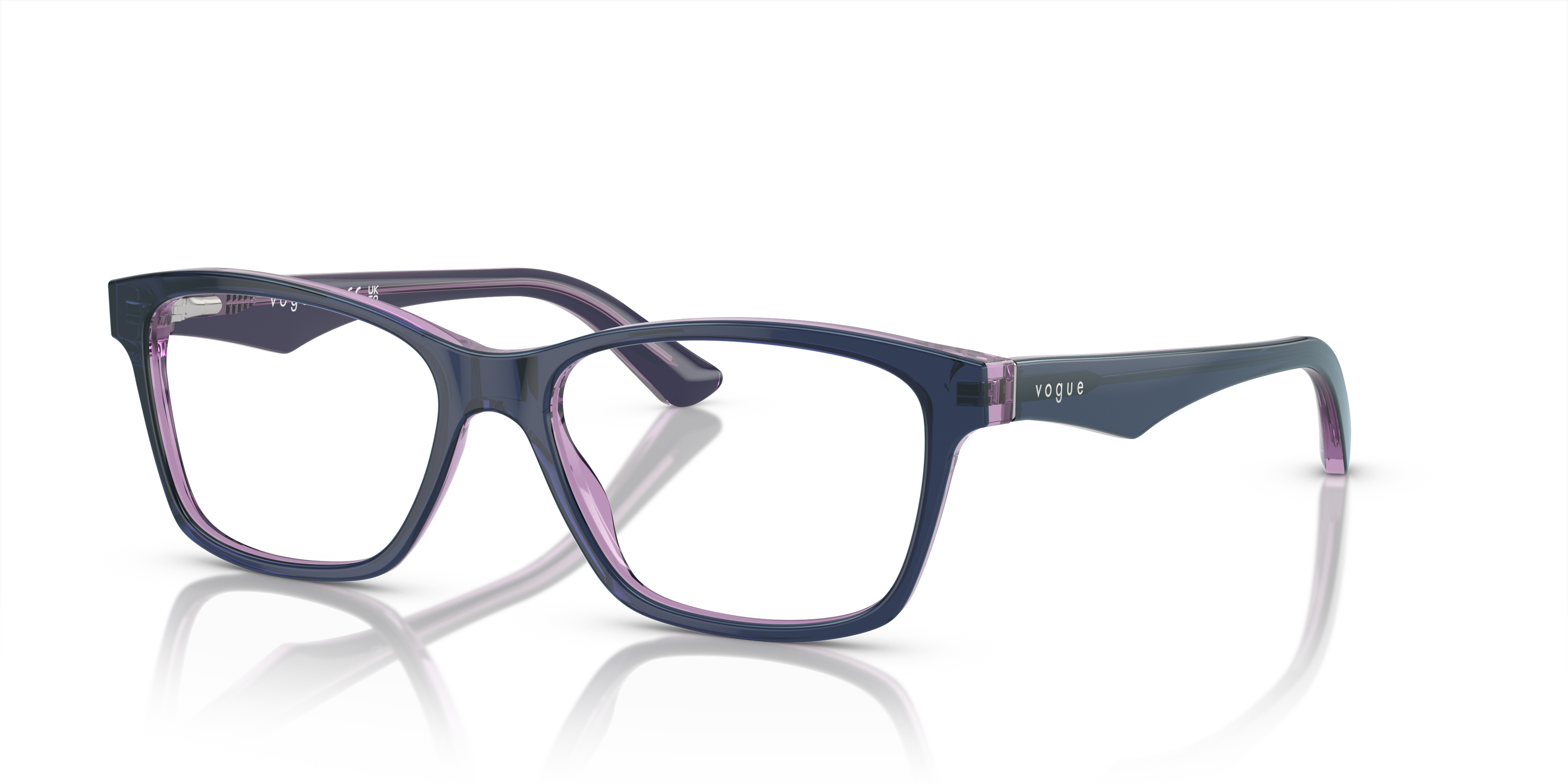 VO2787 Transparant groen AcetaatEyeglass Frames van B24, Hoekweergave