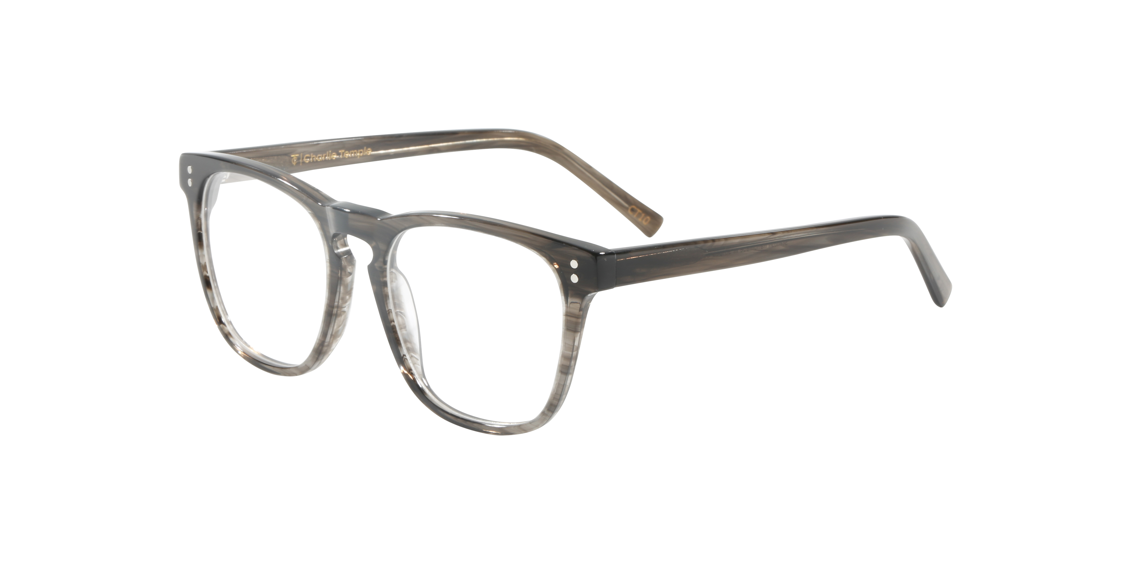 Stanton Striped Gainsboro AcetatEyeglass Frames von B24, Dreiviertelansicht