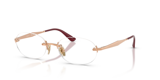 VO4343 Rotgold MetallEyeglass Frames von B24, Dreiviertelansicht